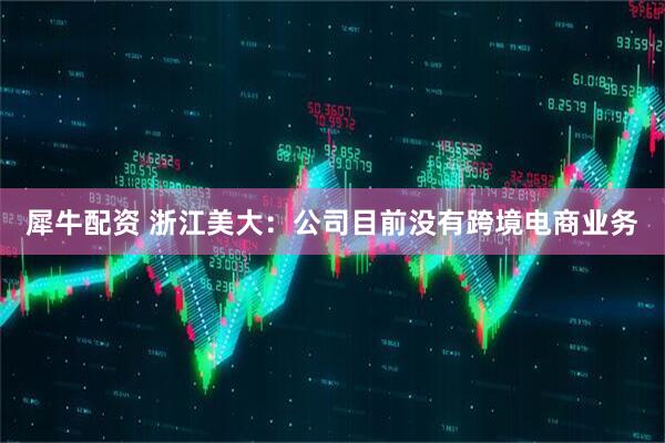 犀牛配资 浙江美大：公司目前没有跨境电商业务